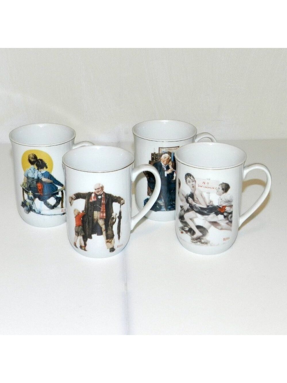 Vintage Norman Rockwell Saturday Evening Post Mug Cup Set - Picture 1 of 11